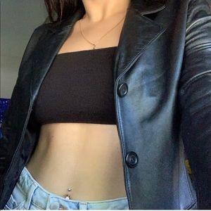 Versace leather blazer